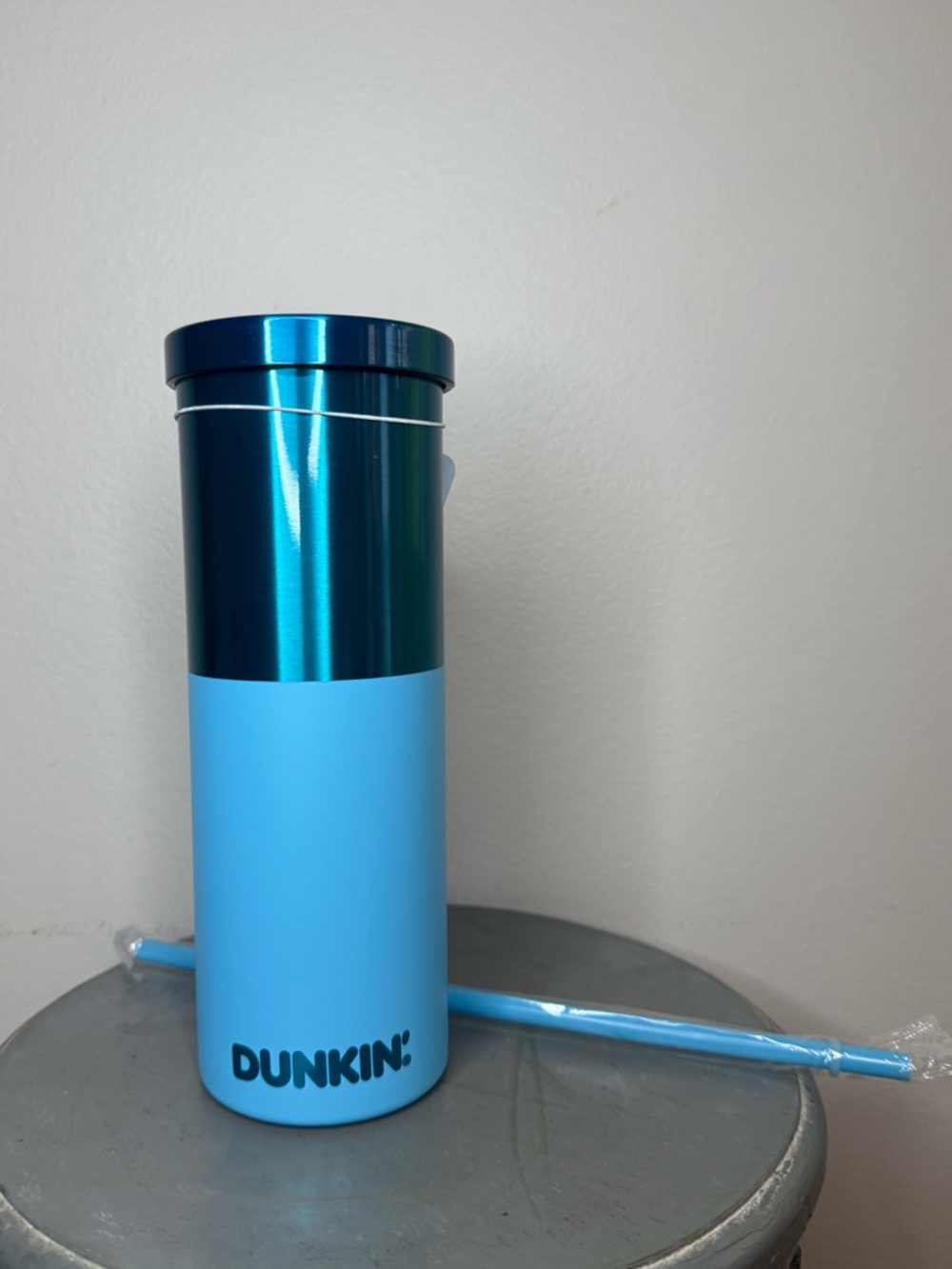 Dunkin' Two-Tone Blue Stainless Steel Travel Tumbler - Picture 3 of 3
